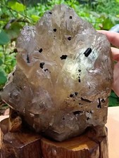 13.59LB Natural Nirvana citrine Rock sugar Quartz Crystal mineral Specimen+stand