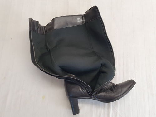 SOLEFLEX Boots Ladies Womens Size 4 EU 37 Black Real Leather Knee Boot - Picture 9 of 11