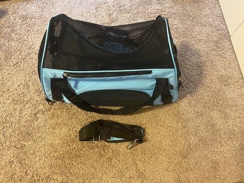 PPOGOO Pet Dog /Small Cat Carrier Soft Sided Comfort Bag Travel Case Blue - Picture 6 of 6