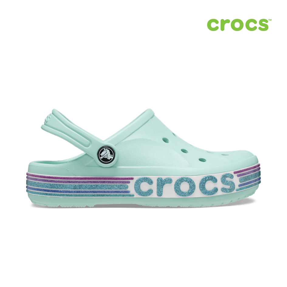NEW CROCS KIDS BAYABAND RAINBOW GLITTER CLOG 209730-4SS WATER BLUE UNISEX