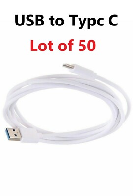 50x 3ft OEM Type C Fast Charge Cable Cord Charging Quick Charger USB-C Wholesale