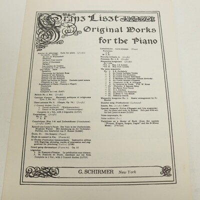 Franz Liszt LIebestraum Nocturne A Flat Piano Songbook Sheet Music G Schirmer