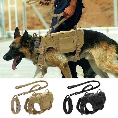 Military Tactical Dog Harness and Collar and Lead Leash Set Training