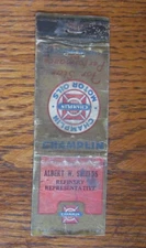 CHAMPLIN GAS STATION MATCHBOOK COVER: ALBERT SHIELDS EMPTY 1930s MATCHCOVER -B28