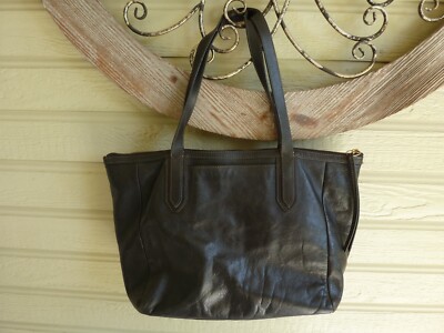 Fossil Sydney Leather Tote Bag Black Zipper Lined Boho | eBay display picture 1