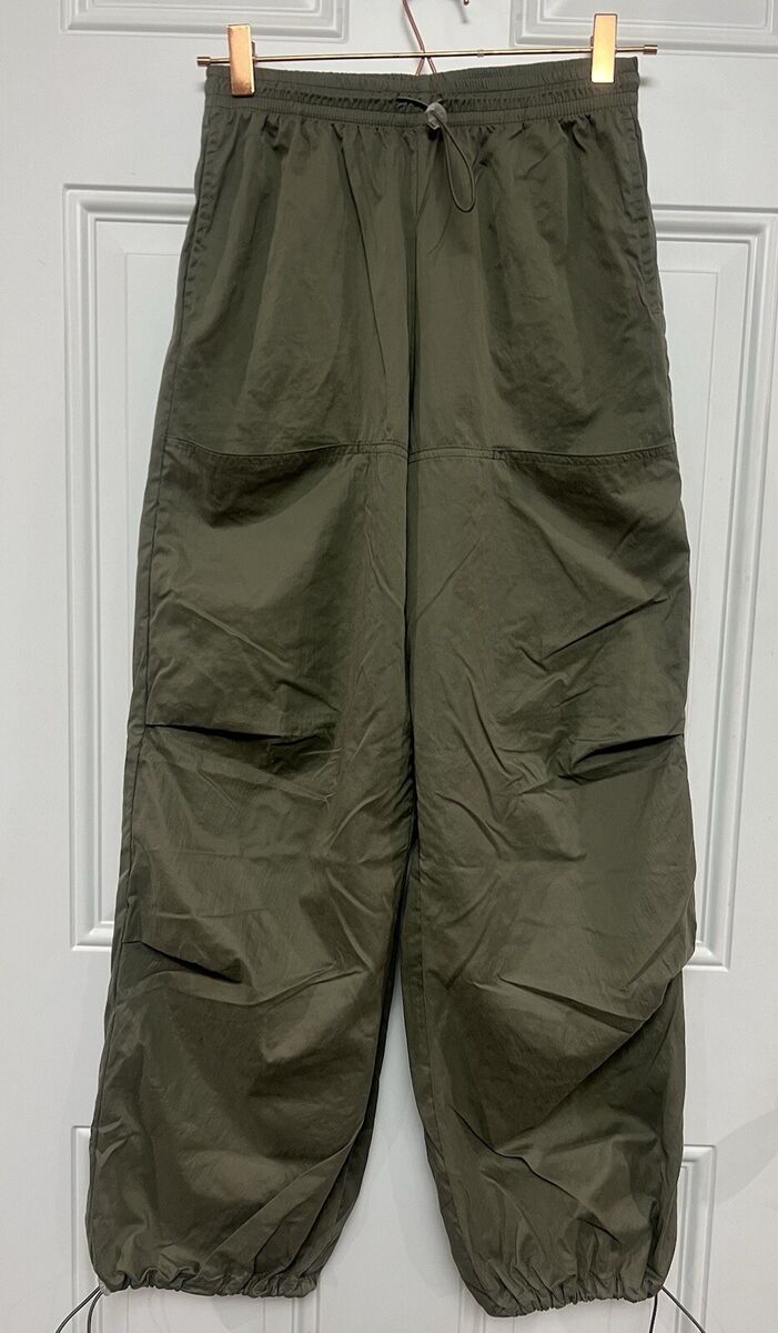 ZARA Grupo Inditex Khaki Olive Green Wide Leg Cargo Baggy ZARA Grupo Inditex Khaki Olive Green Wide Leg Cargo Baggy