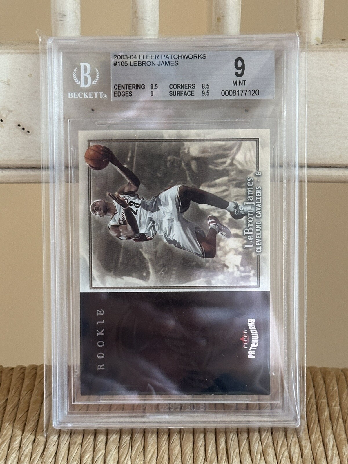 2003 Fleer Patchworks #105 LeBron James /799 RC Rookie Mint BGS 9