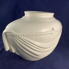 White Ceramic Planter Pot Art Nuevo Draped  — photo 4