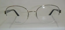 Max Mara MM 1330 Gold Black 3YG Metal Semi Rimless Eyeglasses Frame 54-19-140