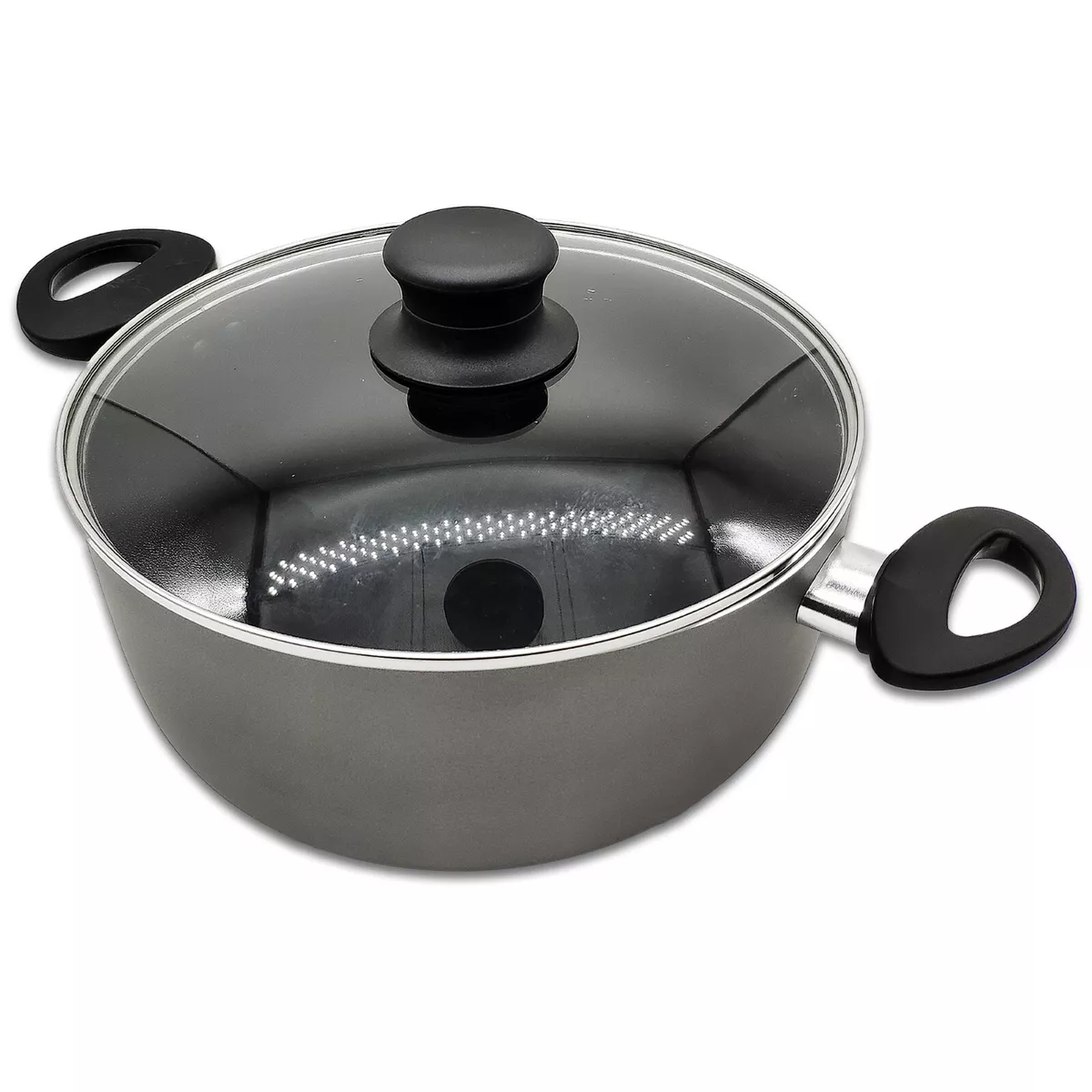 Large Saucepan 4.5L 24cm Large Non-Stick Cooking Pot with Glass Lid Aluminum