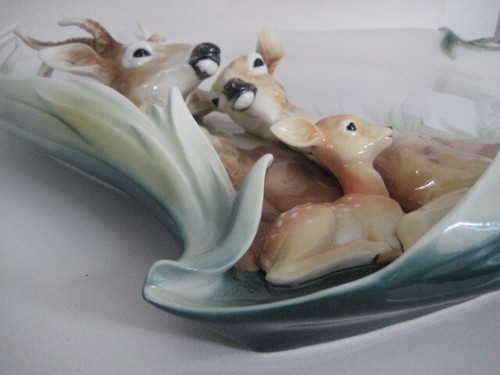 FRANZ PORCELAIN WOODLAND GRACE DEER FAMILY TRAY LIMITED EDITION FZ01315 Boxed - Picture 16 of 24