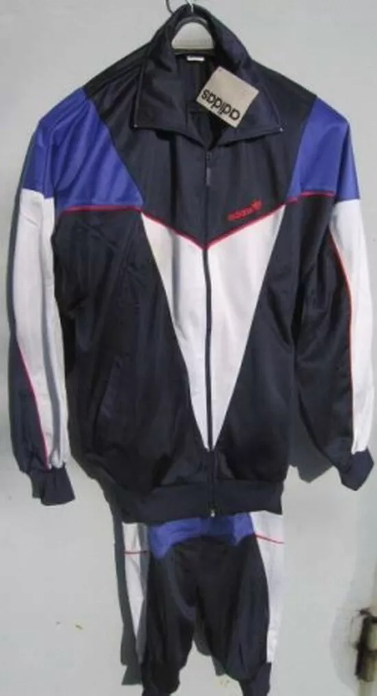 ADIDAS tracksuit, blue vintage deadstock track suit set jacket pants 80s 90s NWT