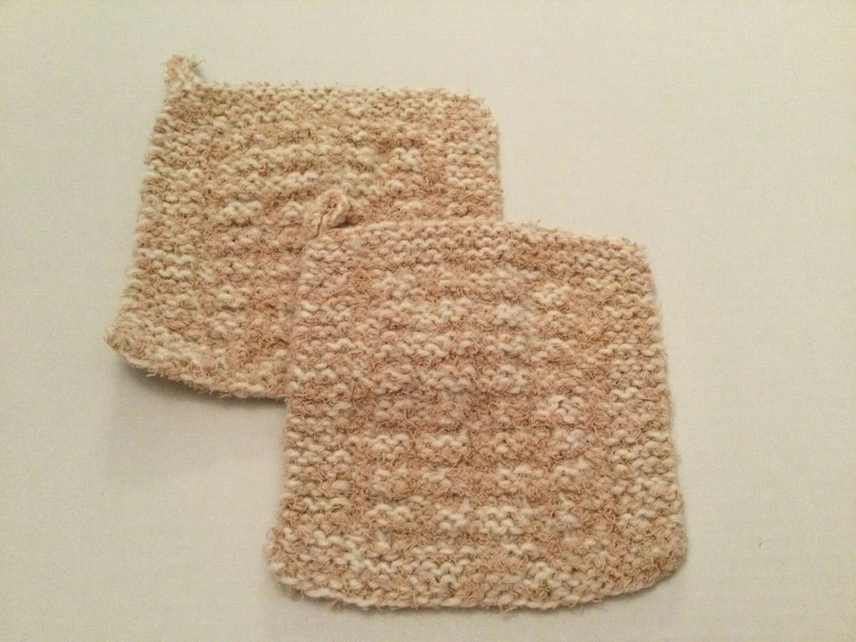 HILO EXCRETANTE agarres y paños de cocina - tejido a mano - tostado - marrón - marrón claro Foto 3 de 3