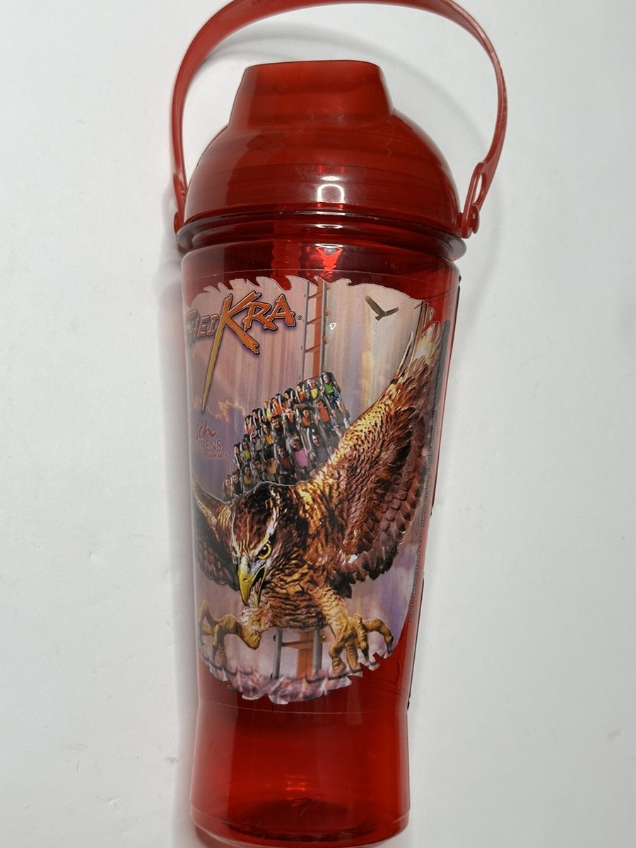 Busch Gardens Tampa Florida Souvenir Cup Sheikra Red Bend Straw