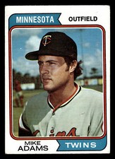 1974 Topps Mike Adams #573 - Surface stain