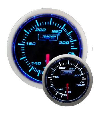 OIL TEMPERATURE Gauge Prosport Performance Series -Blue & White 52mm NEW