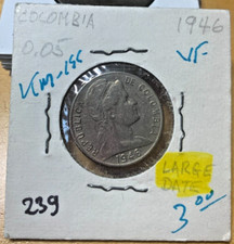 Colombia 1946 5 centavos KM-199, large date. Coin #239