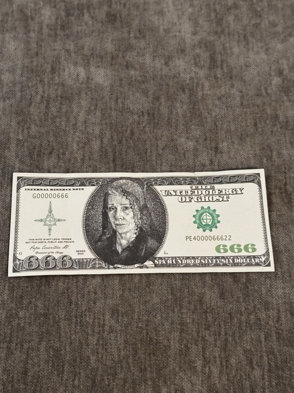 Ghost Band Money - Mummy Dust Dollar Bill - Papa Emeritus Rare Tour Item Damaged