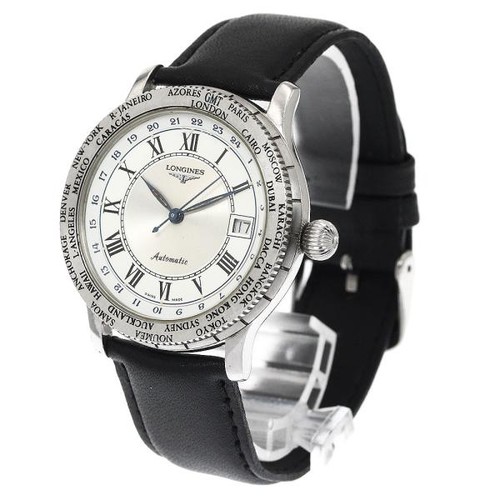 Longines Lindbergh GMT L2.611.4 38mm SS Silver / White Dial Da...