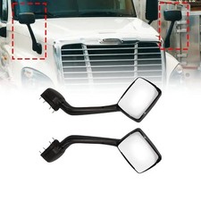 Hood Mirror Pair Black For KENWORTH T680 13-20, Peterbilt 579 587 10-17