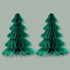 6 Pcs Honeycomb Paper Xmas Decorations Christmas Hats And Tree Pendant Set