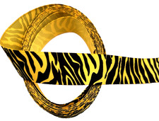 3 yards 7/8" Black Zebra Stripes on Yellow/Gold Grosgrain Ribbon 100 polyester