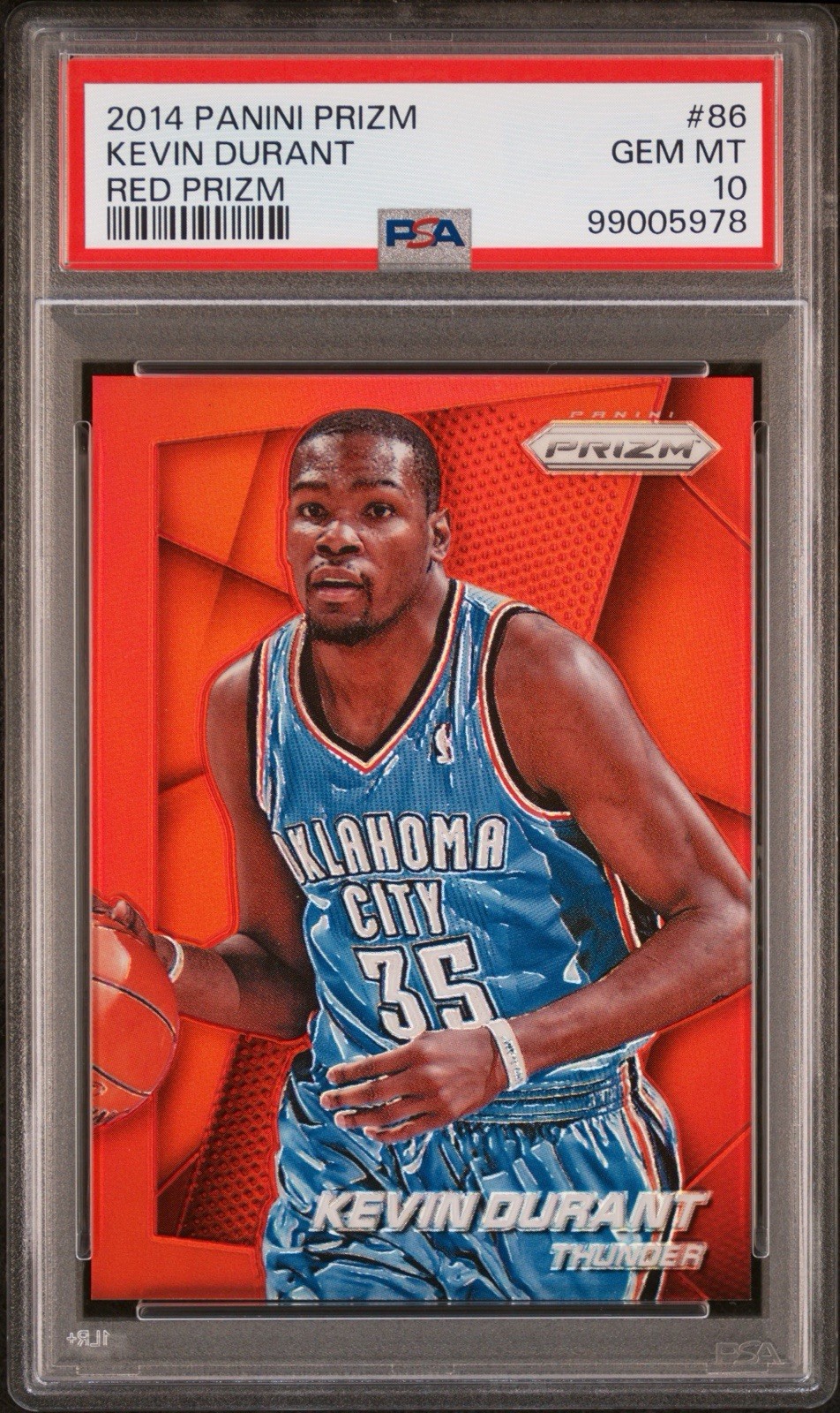 2014 Prizm Kevin Durant Red Prizm /49 #86 PSA 10 Thunder Low POP