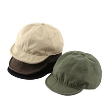Vintage Unisex Cotton Short Brim Peaked Cap Solid Baseball Cap Casual Street Hat