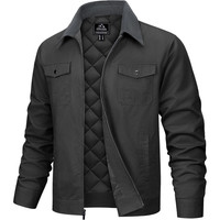 Herren Bomberjacke Trucker ÜBergangsjacke Mit Cordkragen Dunkelgrau M