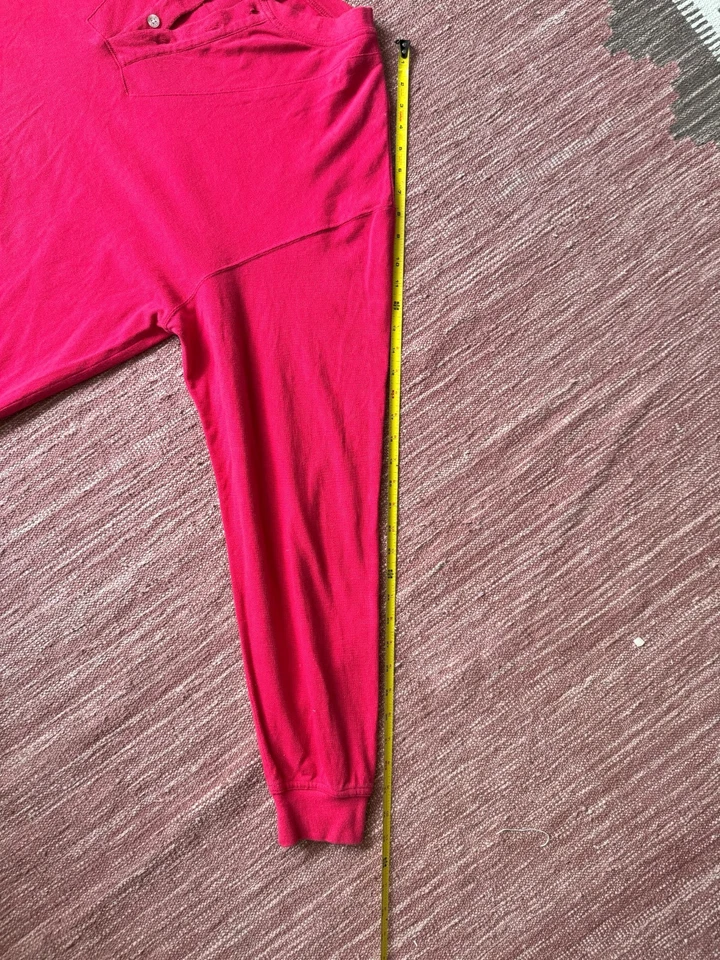 Columbia Shirt Mens Size XL Red Long Sleeve Henley VTG 90s Cotton - Image 2 of 4