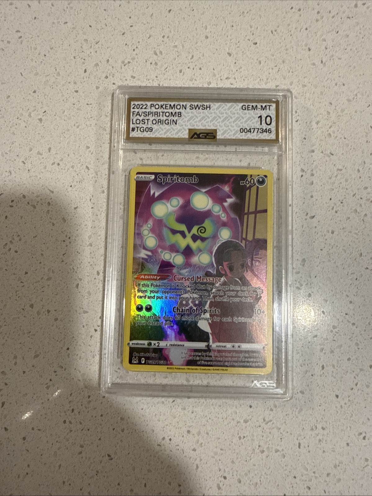 Pokémon TCG Spiritomb TG09/TG30 AGS Gem Mint 10 Lost Origin Trainer Gallery EN