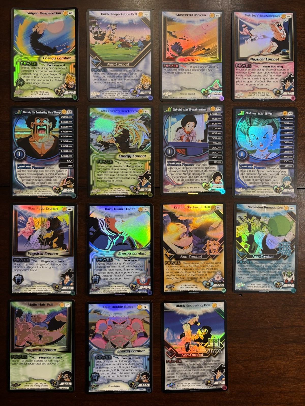 Lote limitado de cartas de puntuación de Dragon Ball Z raras HOLO FOIL DBZ CCG TCG para niños Buu HOLO FOIL
