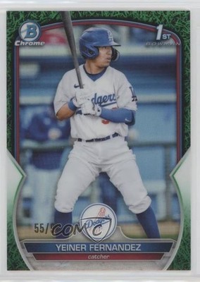2023 Bowman Chrome Prospects Green Grass Refractor 55/99 Yeiner Fernandez 7c7