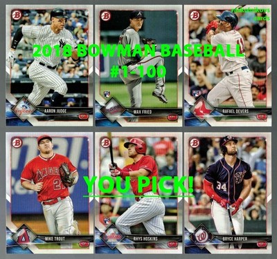 2018 Bowman Baseball #1-100 Vets & RC Your Choice $2 or 2 Card Minimum YOU PICK!