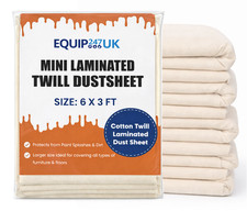 5 x 6ft x 3ft DUST SHEET COTTON  100% WATERPROOF LAMINATED PROFESSIONAL PAINTING