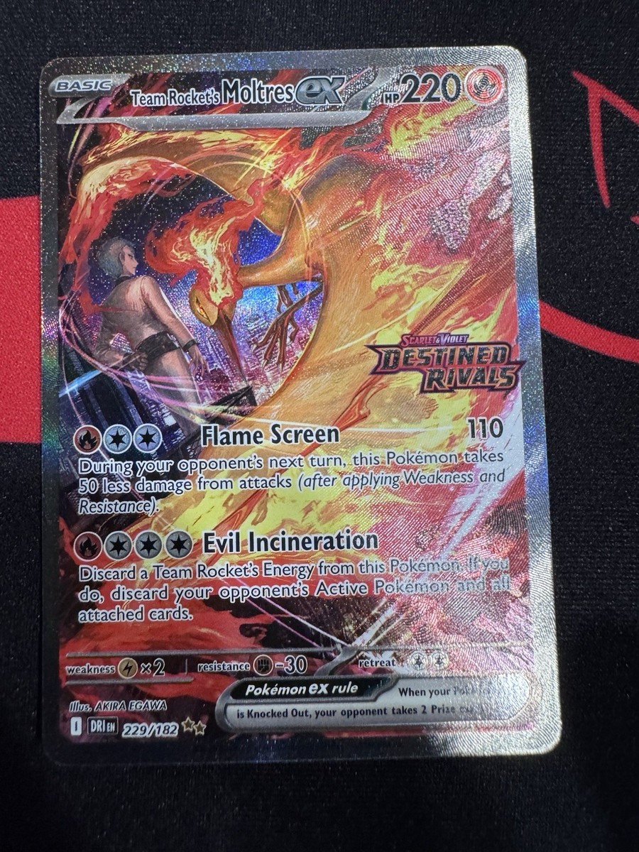 Pokémon TCG Team Rockets Moltres EX Card 229 Stamped Special