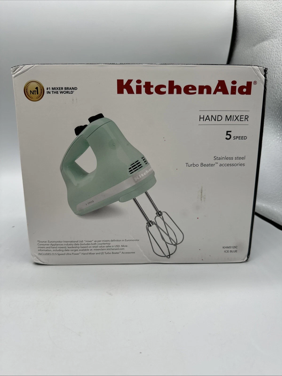 KitchenAid 5 Speed Ultra Power Hand Mixer with Turbo Beaters KHM512C Ice Blue
Opens in a new window
