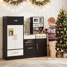 Play Kitchen for Kids w/Realistic Lights and Sounds, Stoves, Sink, Faucet, Oven
