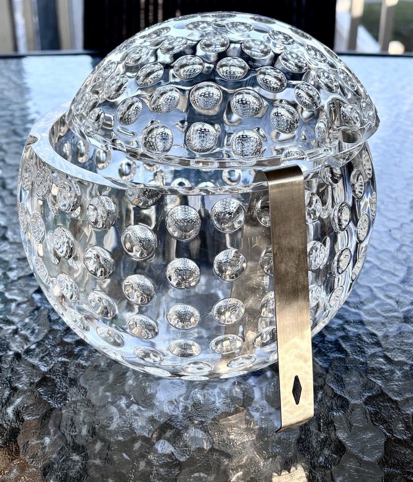 Vintage Lucite "Golf Ball" Ice Bucket - Attributed to Mario Luca Giusti, W Tongs