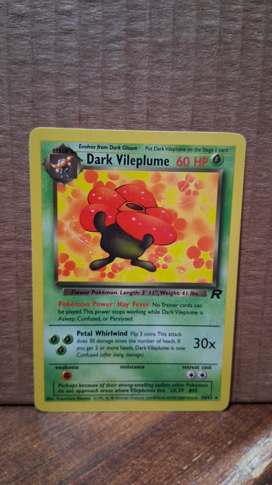 Pokémon TCG Dark Vileplume Team Rocket Non Holo 30/82 Rare Unlimited NM-MT