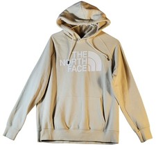 The North Face Womens Cream Logo Hoodie Fleece Lined Sweatshirt Size L