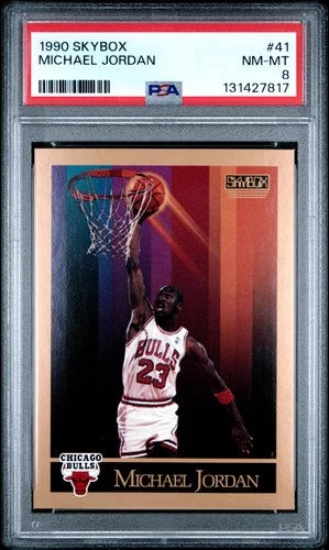 1990 SKYBOX #41 MICHAEL JORDAN PSA 8