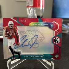 2020 Elements Future Signs Red auto/50 Collin Johnson Rookie RC texas de1