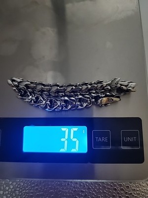 S925 Sterling Silver Dragon Scale 11mm Link Bracelet 8.75'' - 3.4g