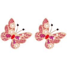 Butterfly Stud Earrings for Women Trendy, Rhinestone Butterfly Earrings Dangle,