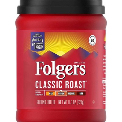 2 x 272g FOLGERS CLASSIC ROAST COFFEE CRYSTALS INSTANT GROUND COFFEE