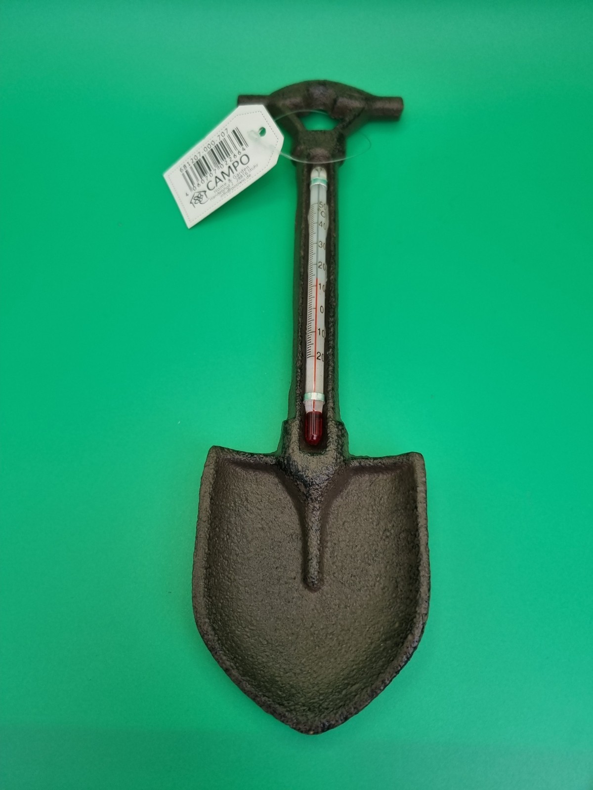 Cast Iron Wall Mounted Trowel Spade Outdoor Garden Thermometer Decoration Art