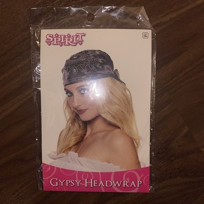 Spirit Halloween Gypsy Headwrap Purple Costume Rhinestone Embellished