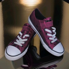 Chuck Taylor Prime Pink All Star Easy On Sparkle Sneaker - Size 1 Little Kid