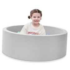 Foam Ball Pit, 35.4"x 11.8" Ball Pits for Toddlers, Soft Round 35.43 IN Grey